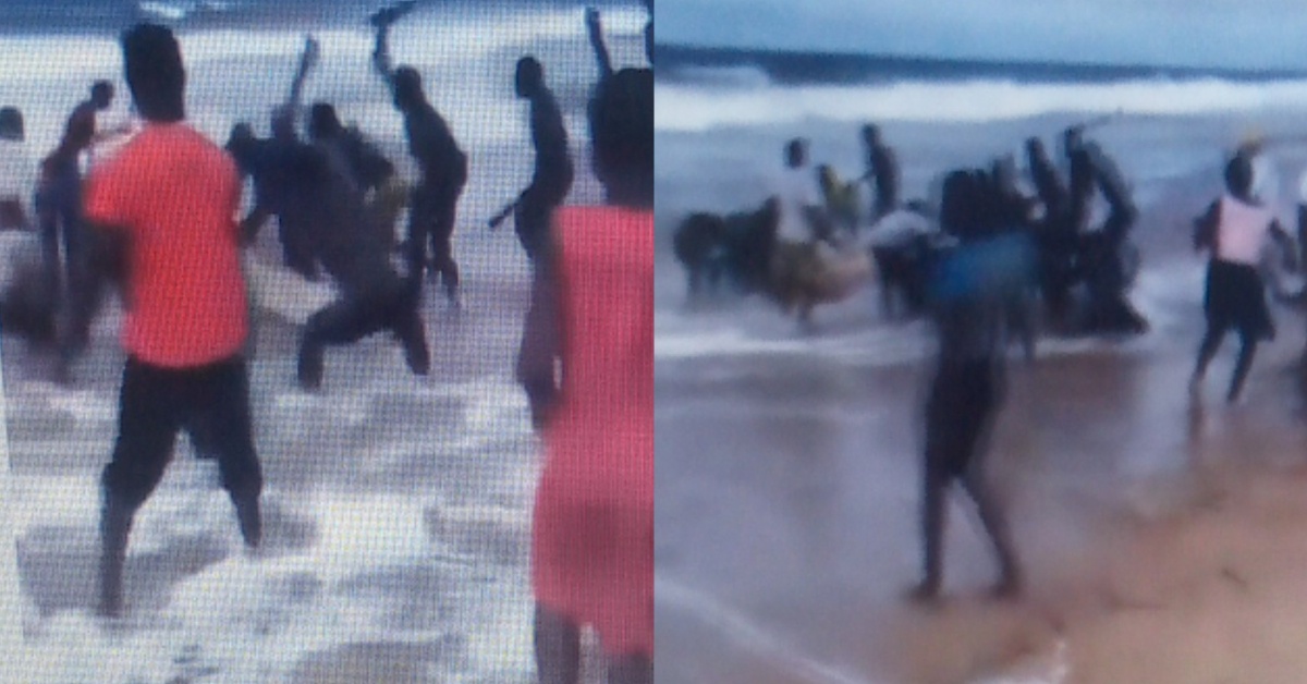 Sierra Leoneans Catch And Butcher Mystery Big Fish Found at Solima Beach