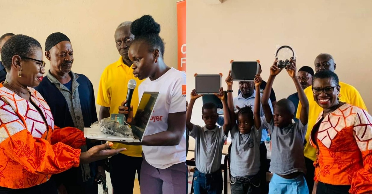 Mayor Aki-Sawyerr and Orange Sierra Leone Present Digital School Kits to Kroo Bay Primary School