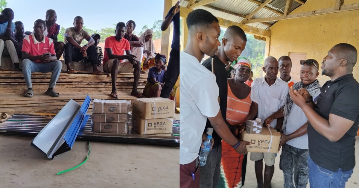 Hon. Aruna Papay Larkoh Donates Building Materials and Cash to Masokoray Community Multi-purpose Hall Construction