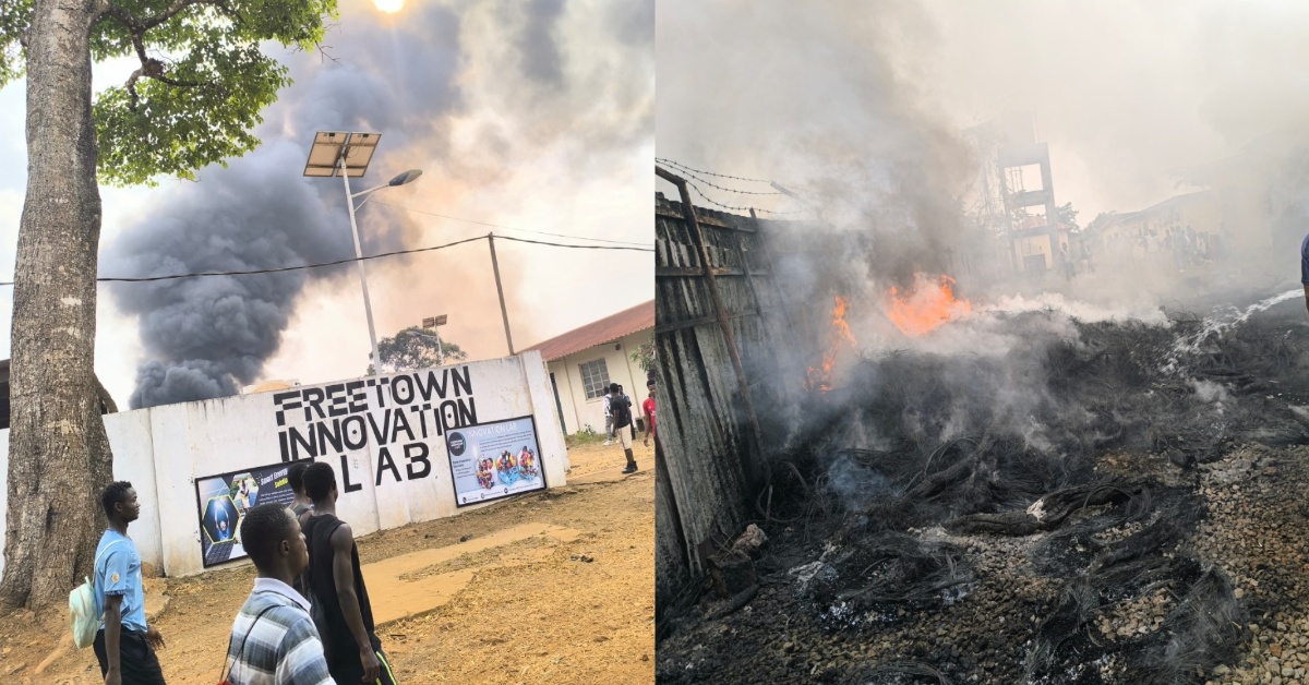 Serious Fire Incident at Freetown Innovation Lab Destroys Properties, Halts Operations