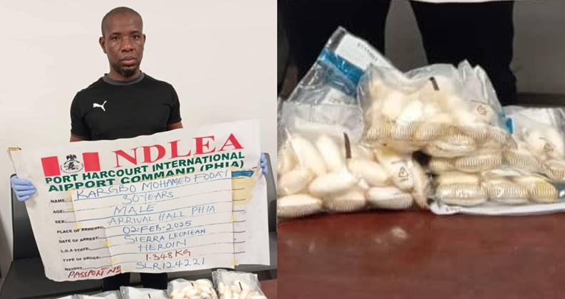 Drug Trafficker With Sierra Leonean Passport Excretes 62 Wraps of Heroin at Nigerian Airport