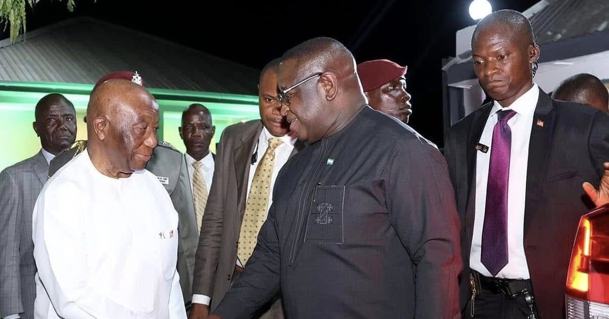 President Bio And First Lady Fatima Arrive Monrovia to Honor Liberia’s Armed Forces Day