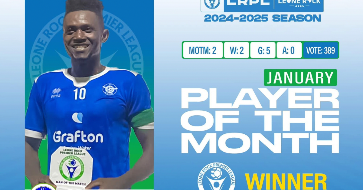 FC Kallon’s Hassan Milla Koroma Named Leone Rock Player of the Month for January