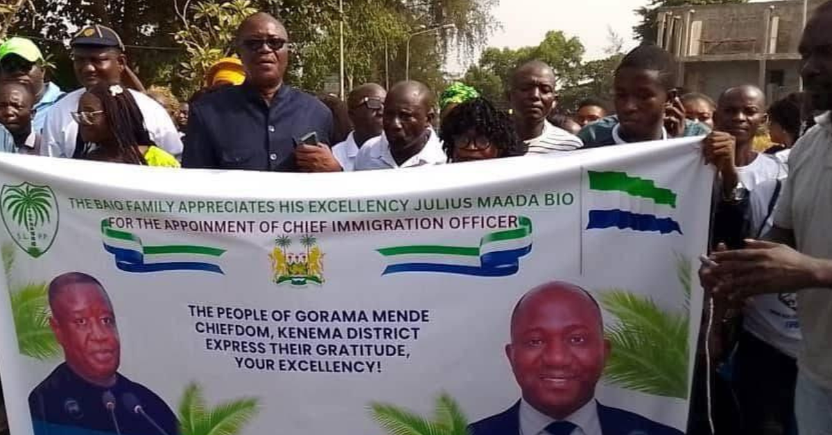 Residents of Gorama Mende Chiefdom Hail Appointment of Moses Tiffa Baio as Chief Immigration Officer