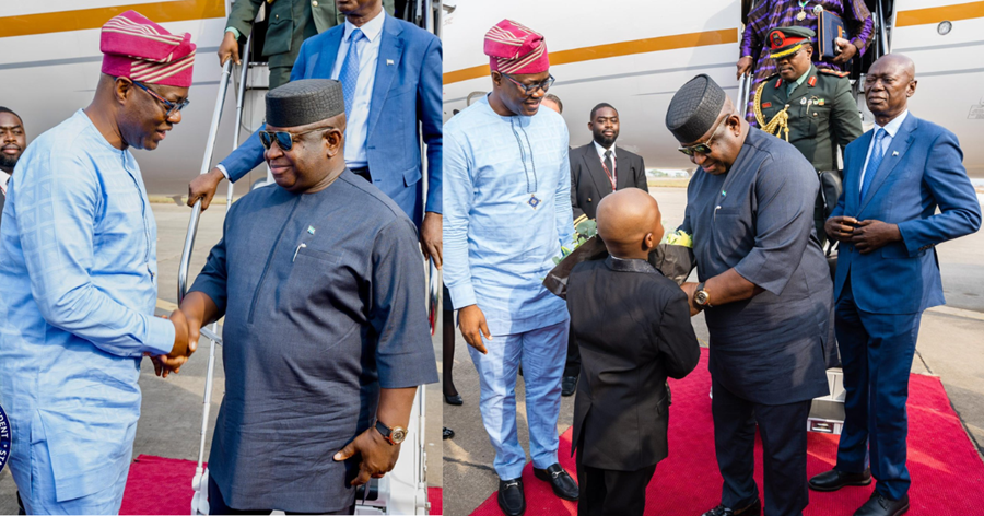 President Bio Arrives in Ibadan Nigeria for Talks on Advancing Feed Salone Program at IITA