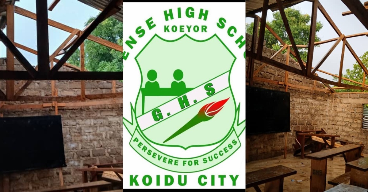Heavy Rain and Strong Winds Rip Off Gbense High School Roof in Koidu City