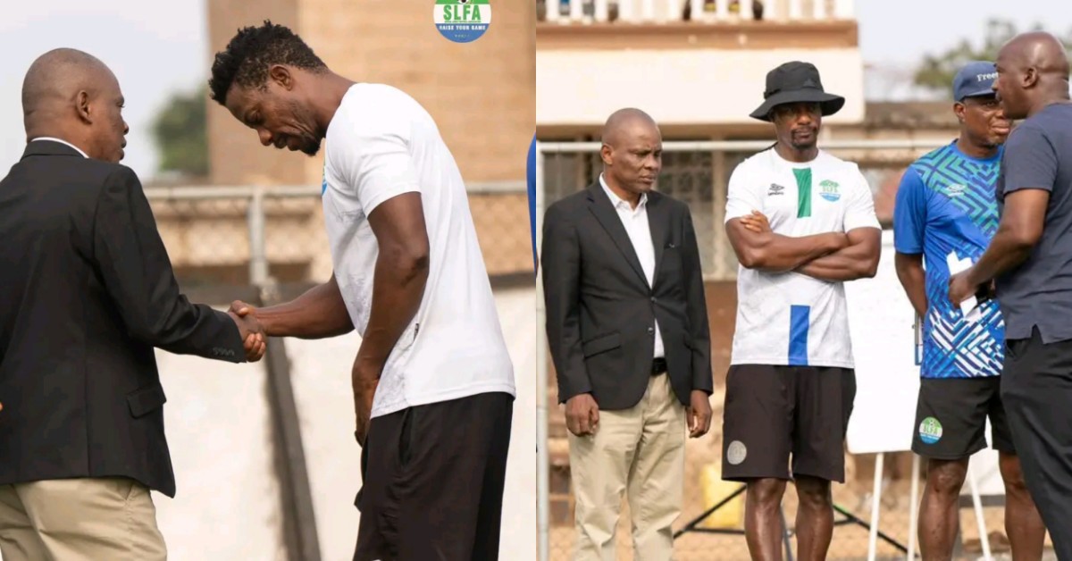 Leone Stars Manager Meets Coach Mohamed Kallon Ahead of World Cup Qualifiers