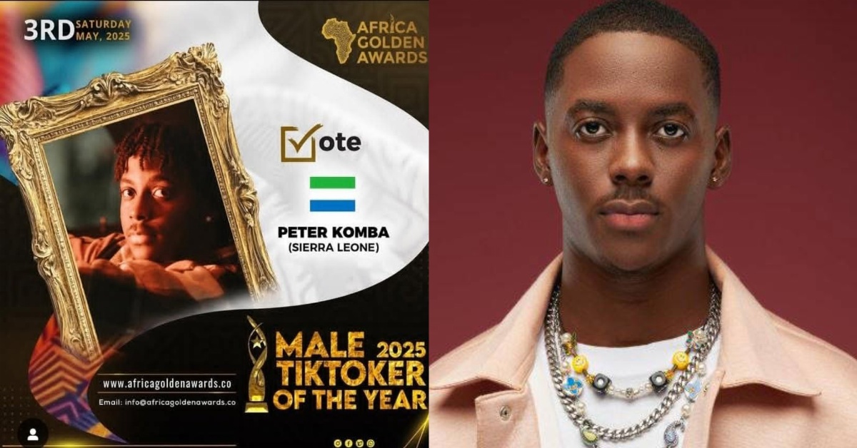 Peter AA Komba Nominated for Male TikToker of the Year at Africa Golden Award 2025
