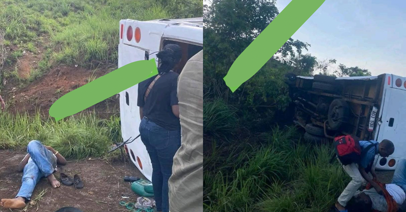 Gruesome Accident Along Bo Highway as Passenger Bus Summersaults