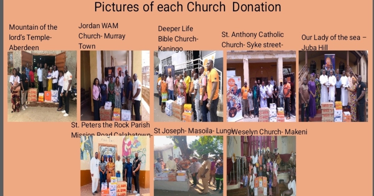 In Observance of Lent: Orange SL Donates Food Items to Eight Churches in Freetown, Port Loko, Lungi, and Bombali
