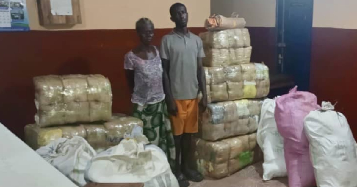 Police in Mile 91 Arrest Two People With Sixteen Bundles of Cannabis Sativa