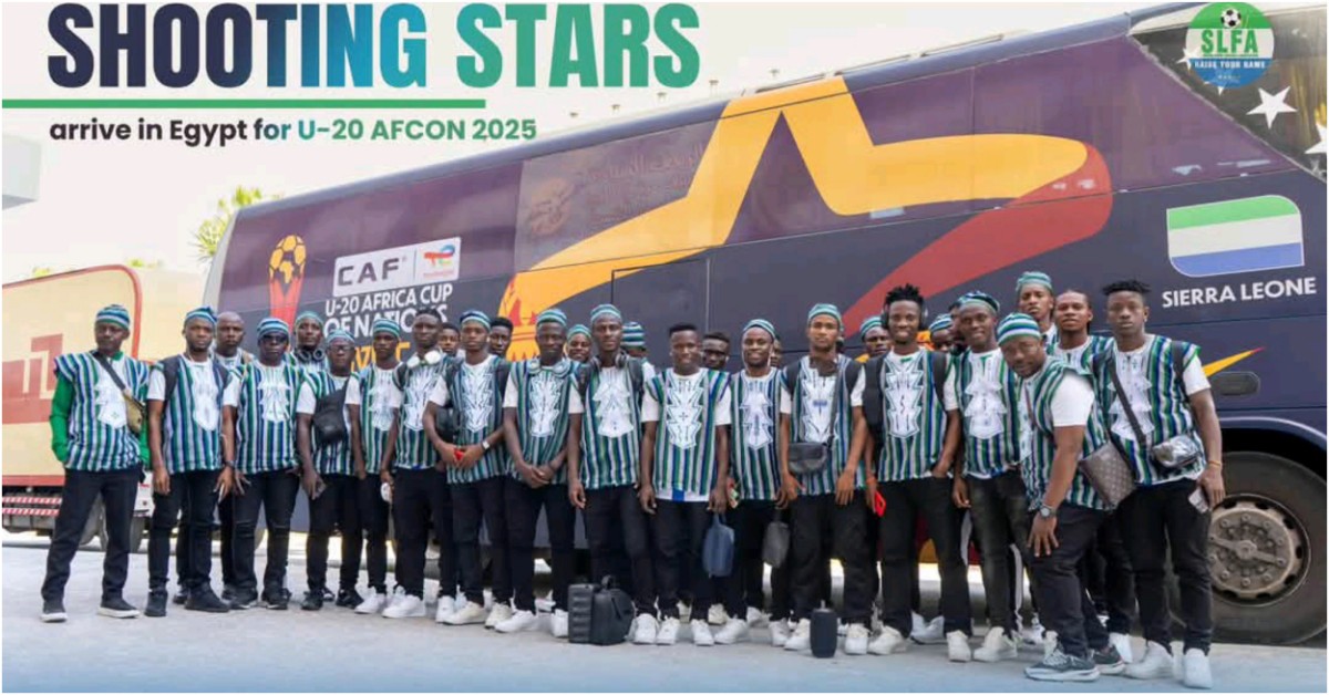 Sierra Leone U-20 National Team Arrives in Egypt Ahead of AFCON 2025 Campaign