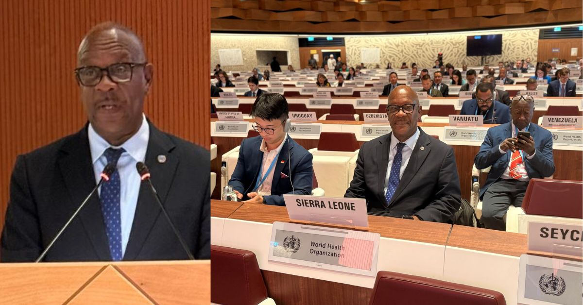 Health Minister Austin Demby Advocates for Global Health Equity at 78th World Health Assembly