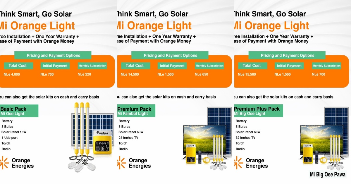Orange Sierra Leone Launches ‘Pay as You Go’ Energy Solar kits