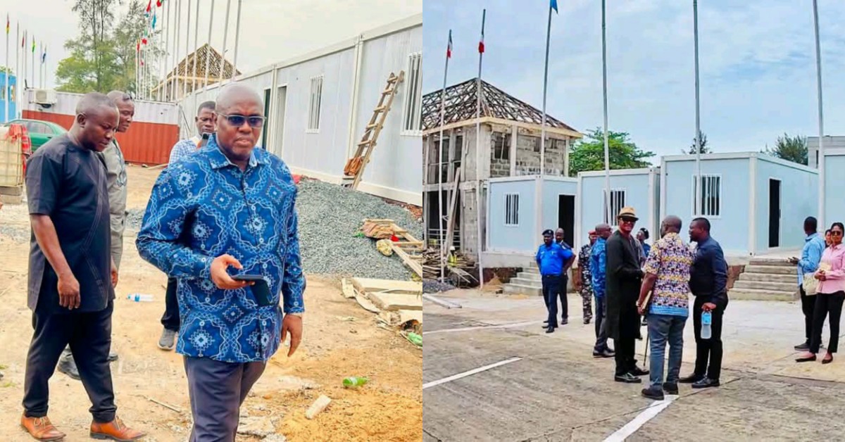 Speaker Segepoh Thomas Inspects Construction of Mobile Offices for MPs