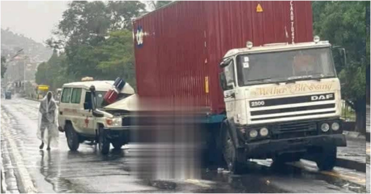 Ambulance Crashes into Parked Trailer at Jamatter Junction; Driver Seriously Injured