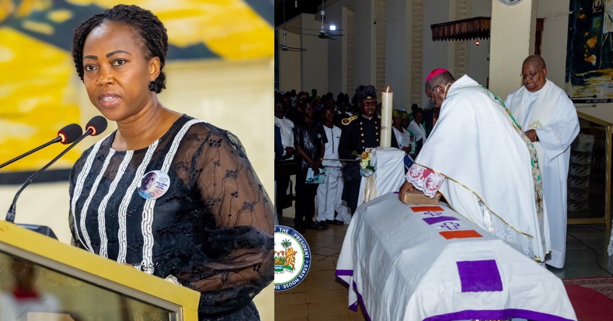First Lady Fatima Bio Pays Tribute to Musa Moigua at Funeral Mass in Kenema