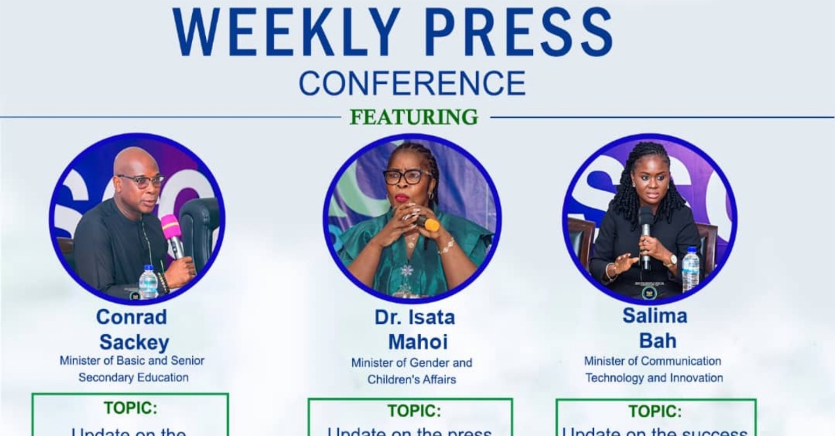Government Weekly Press Conference to Feature Updates on WASSCE, Child Rights, and Tech Summit