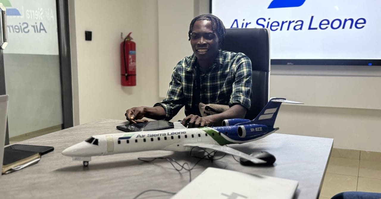 Young Sierra Leonean Recognized for Handcrafting Look-Alike Model of Air Sierra Leone’s Embraer 145