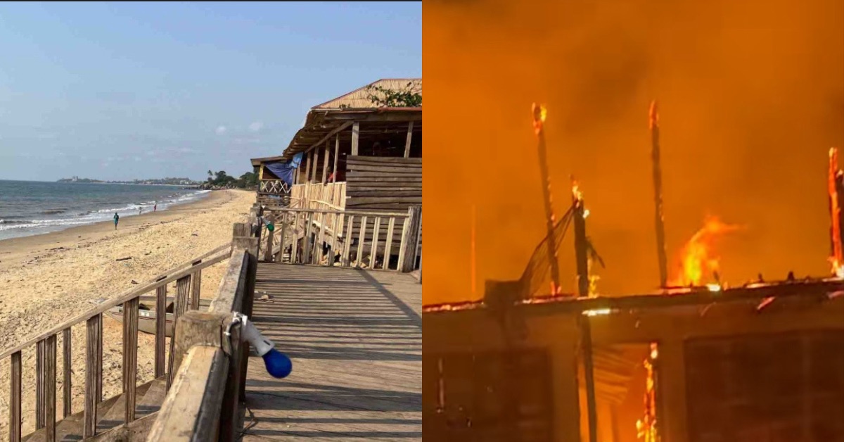 Fire Destroys Several Bars and Restaurants at Levuma Beach in Freetown