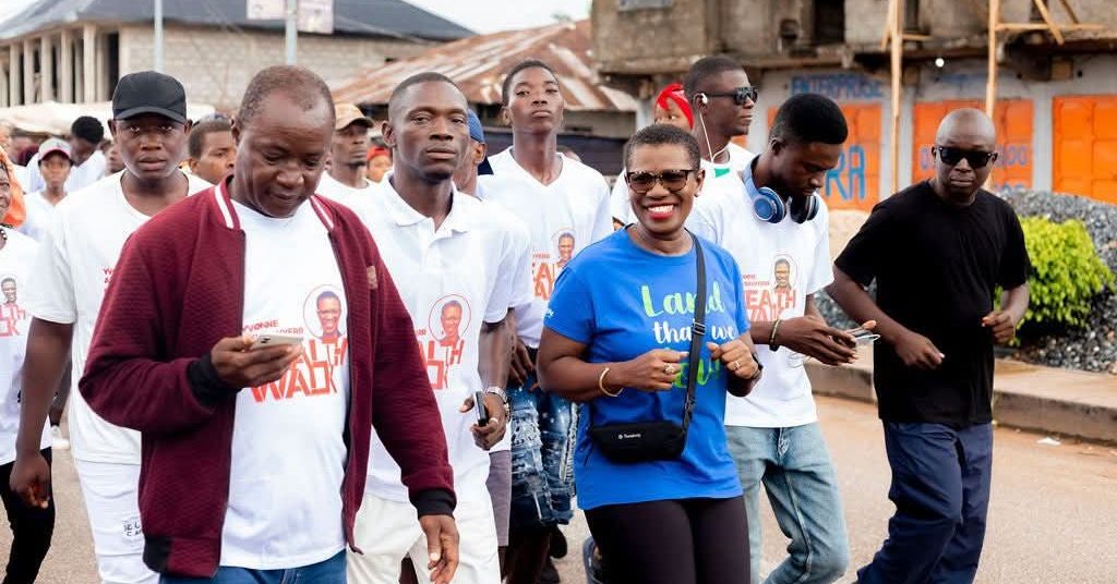 Mayor Aki-Sawyerr Leads Over 1,200 Makeni Women And Youths in Health Walk