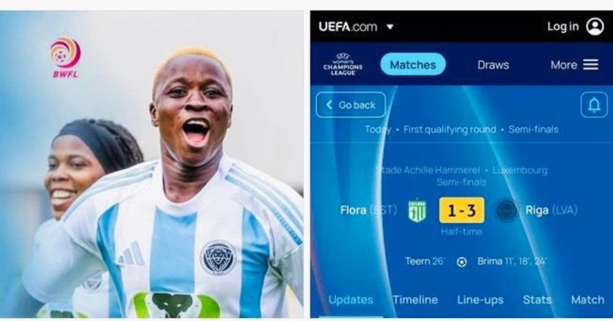 Sierra Queens Striker, Kumba Brima Scores Hat-Trick in UEFA Women’s Champions League Debut