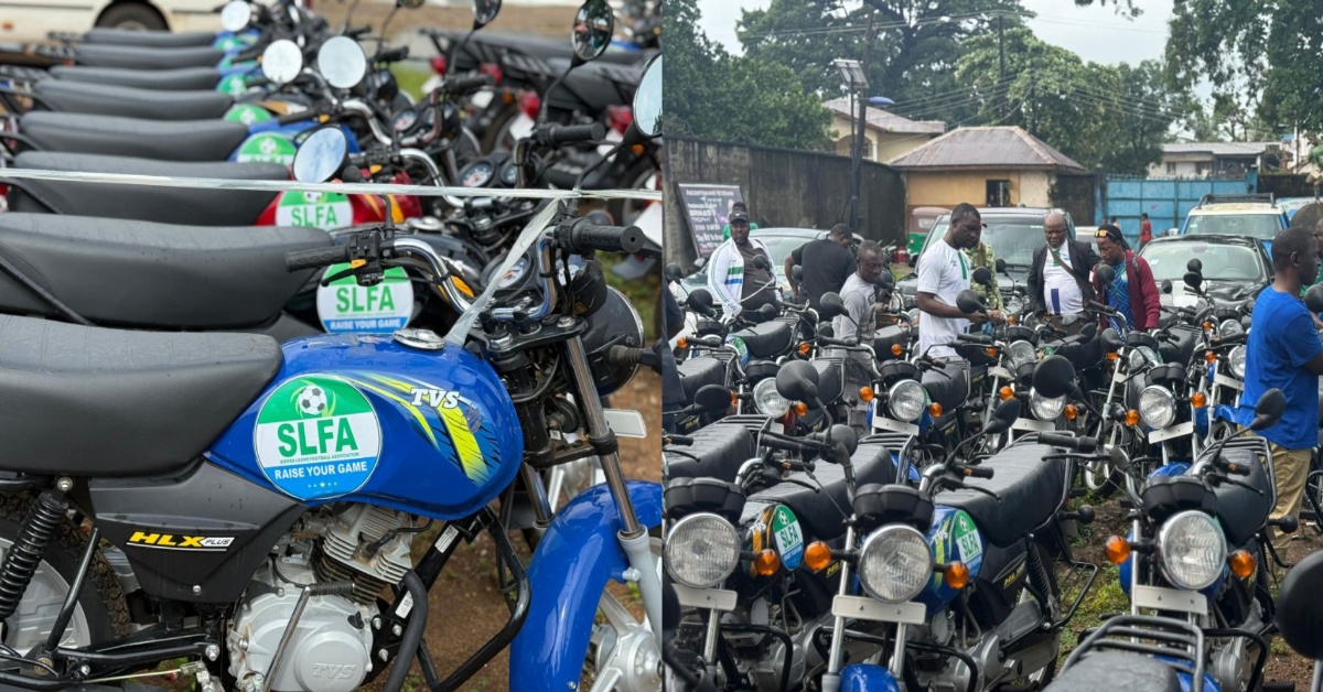 SLFA Distributes 40 Motorbikes to 8 District Football Associations