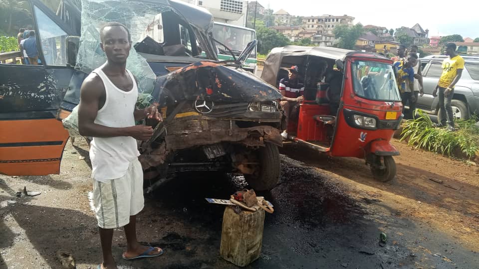 Several Injured as Transport Vehicle Collides With Road Construction Machine on Waterloo Highway