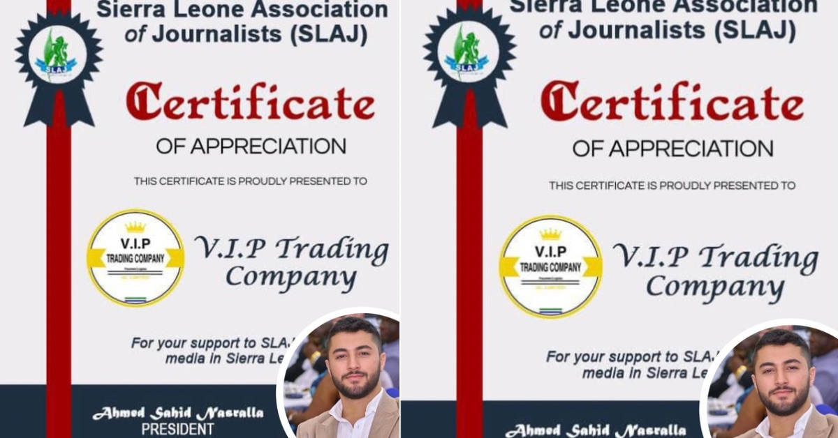 VIP Receives Prestigious SLAJ Award for Media Support