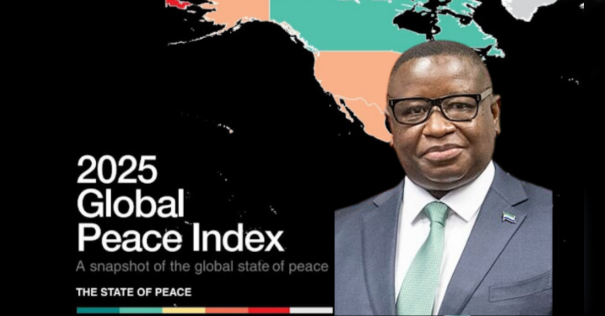 Sierra Leone Ranked 57th Globally, 5th Most Peaceful in Africa in 2025 Global Peace Index