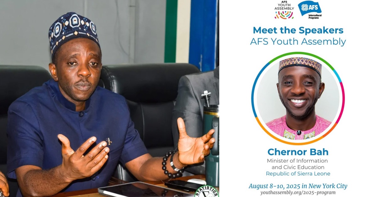 Minister Chernor Bah to Deliver Keynote Address at 30th AFS Youth Assembly in New York