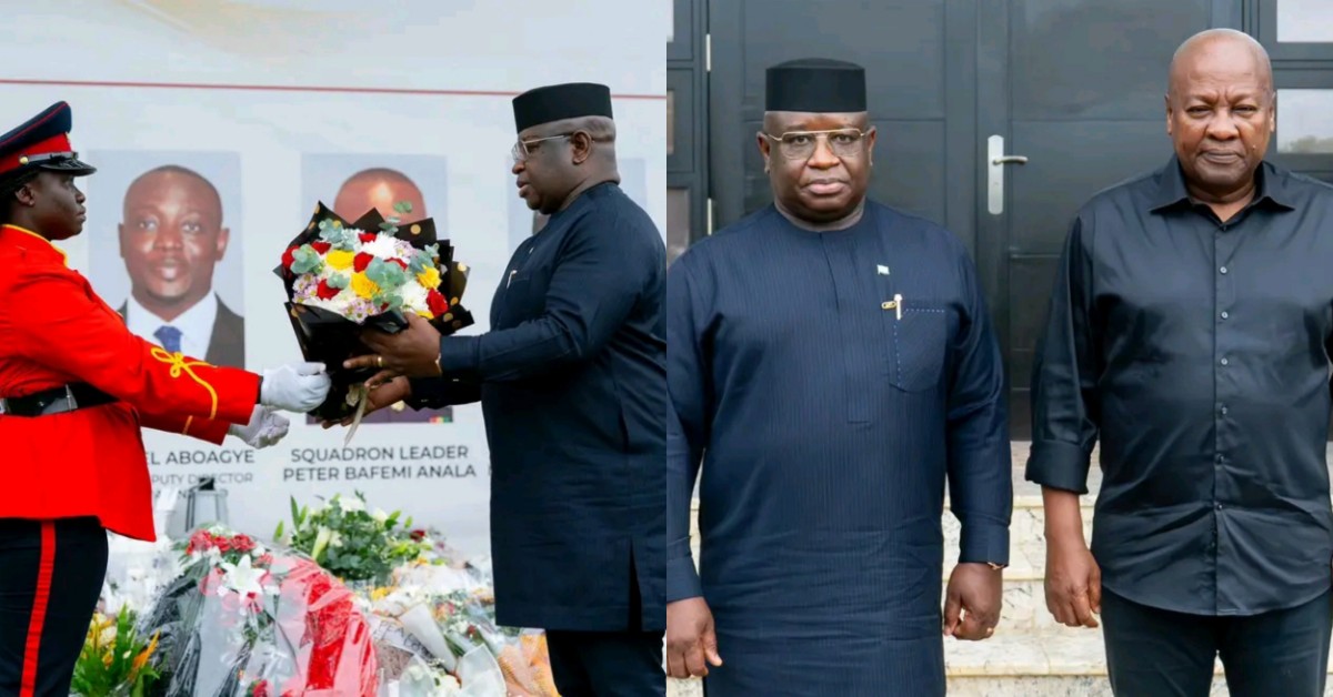 President Bio Visits Ghana to Mourn Victims of Deadly Helicopter Crash