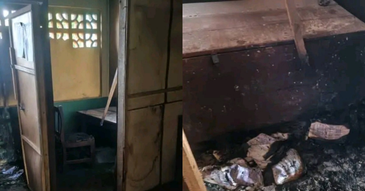 Muslim Congress School Exam Office Set Ablaze by Unknown Individuals