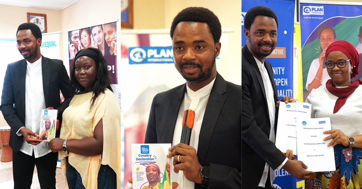 Plan International Youth Advisory Panel Presents The ‘Conakry Declaration’ to Youth Minister