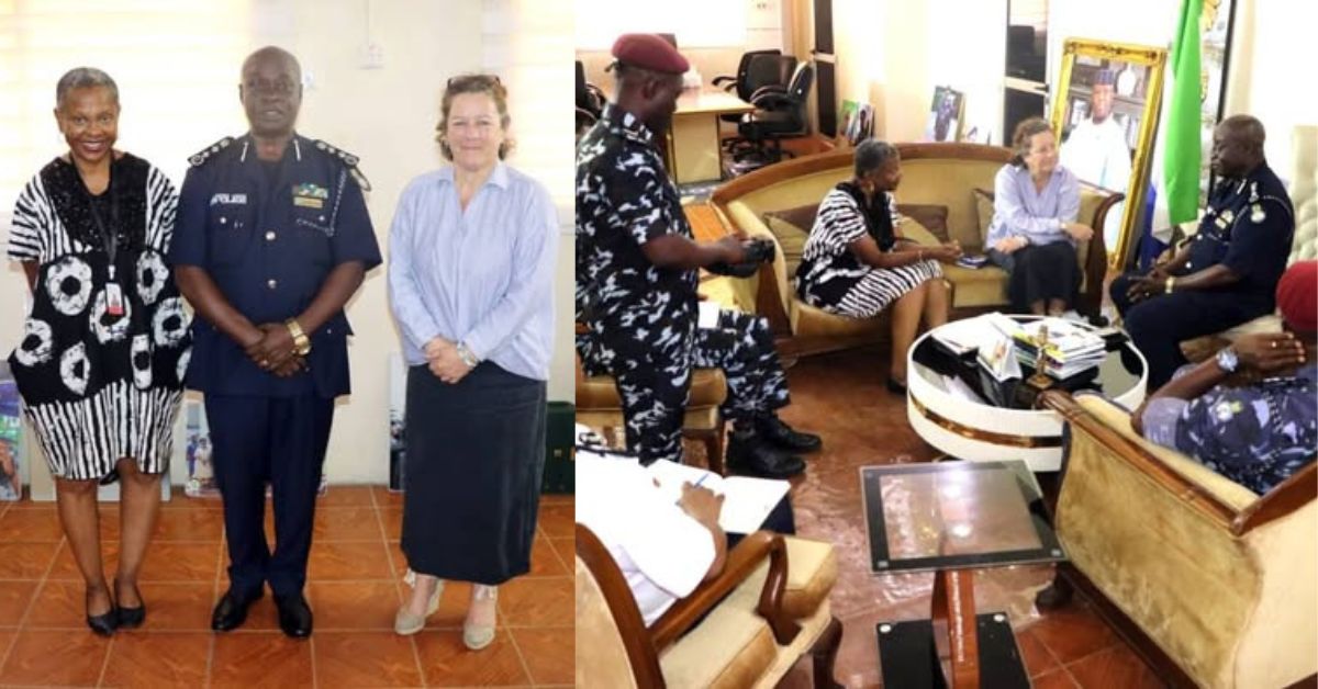British Police Training Head Holds Courtesy Meeting with IGP Fayia Sellu
