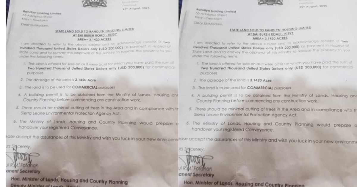 Kissy Community Voices Worries Over Alleged Land Sale by Sierra Leone Government