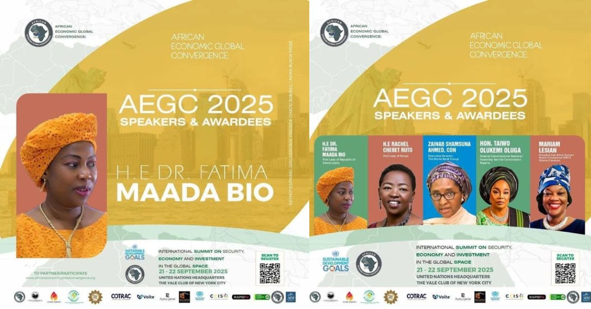 First Lady of Sierra Leone, Dr. Fatima Maada Bio, to Speak at 2025 African Economic Summit During UNGA80