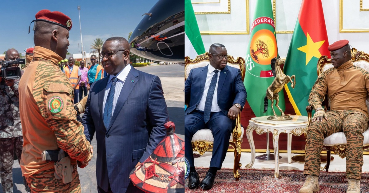 Burkina Faso Head of State Captain Ibrahim Traoré welcomes President Bio on a One-Day Working Visit