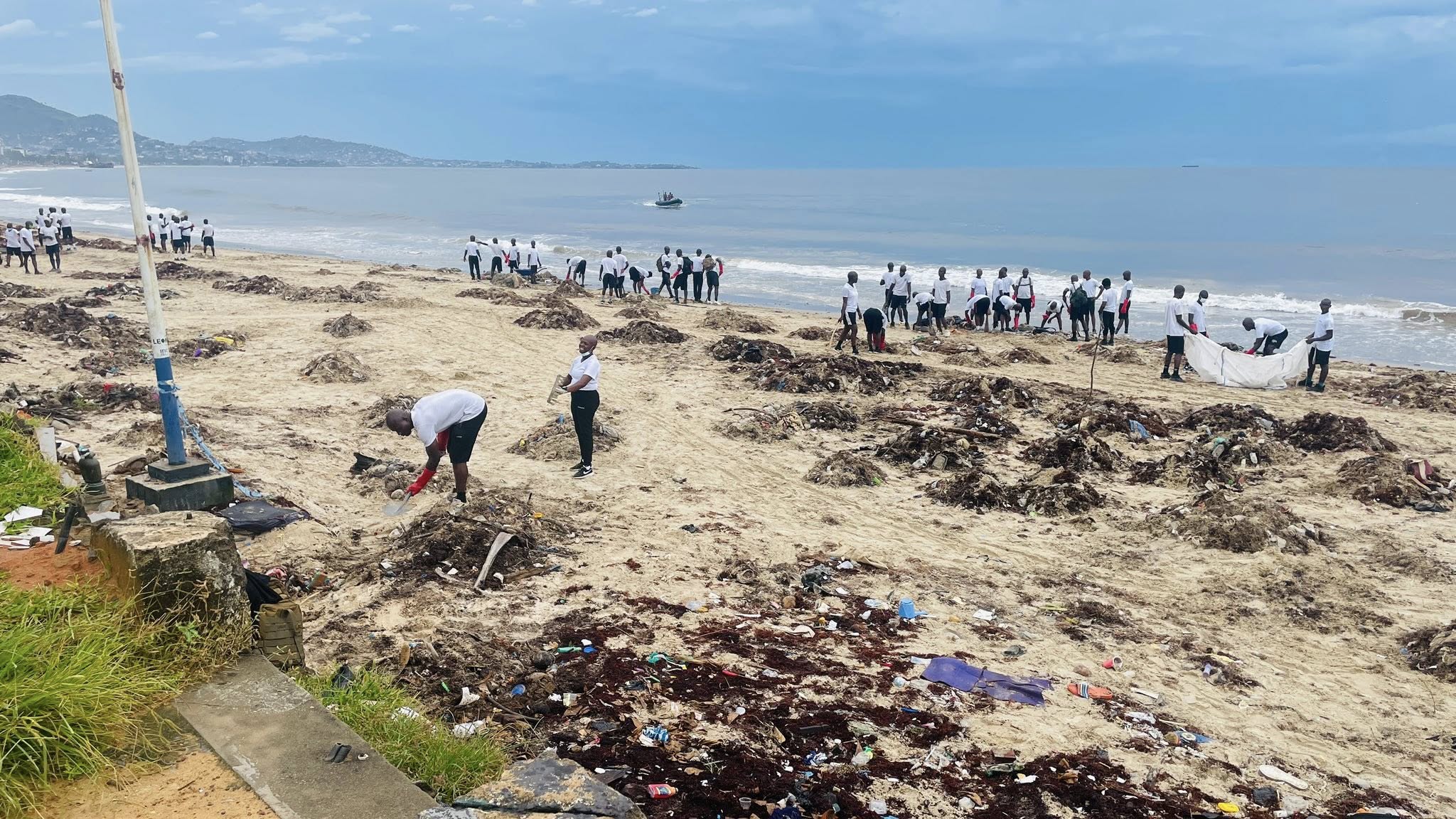 Sierra Leone Military, Police Lead Massive Beach Cleanup in Freetown