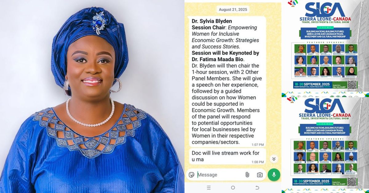 Controversy Erupts as Dr. Sylvia Blyden Claims SLPP Ministers Influenced Removal of Her Image from Canada-Based Conference Flier