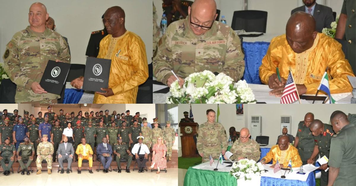 US Signs Historic Military Support Agreement with Sierra Leone to Strengthen Defence Cooperation and Regional Security