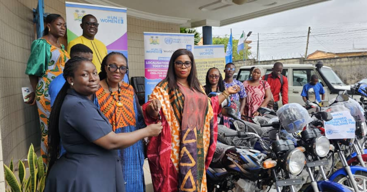 UN Women Empowers Women-Led Peacebuilding with Motorbike Donation in Sierra Leone