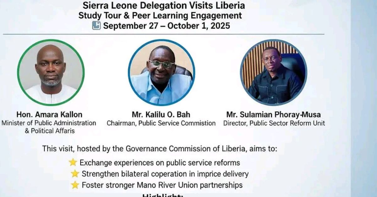 Sierra Leonean Delegation to Undertake Governance Study Tour in Liberia
