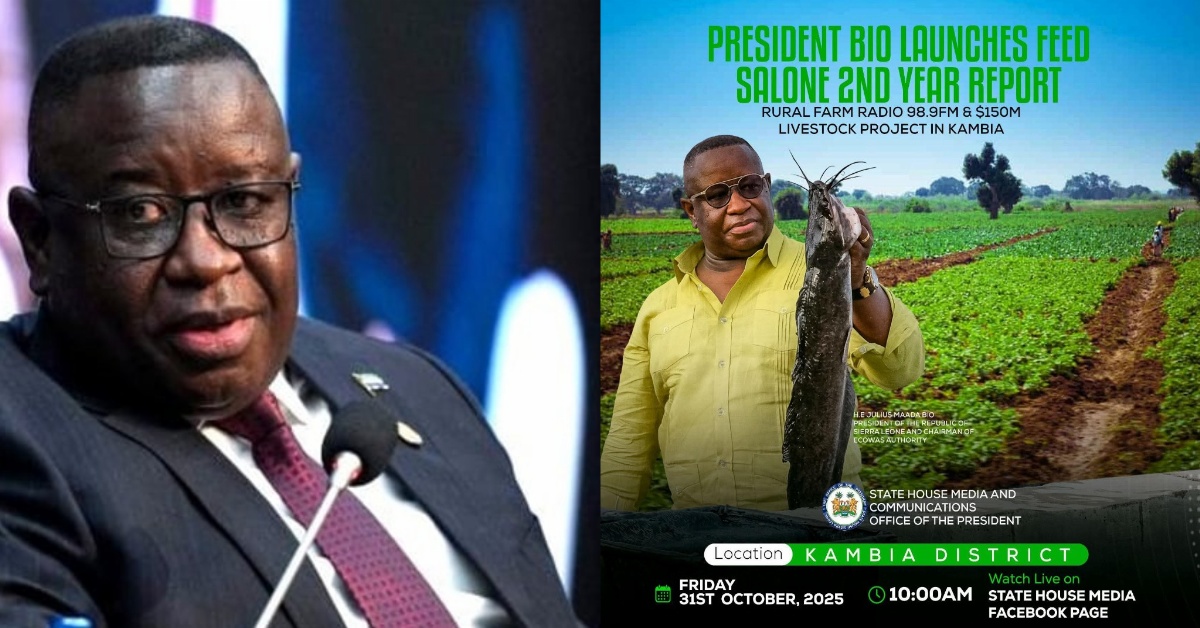President Bio to Launch $150 Million Livestock Development Project and Feed Salone 2nd Year Report in Kambia