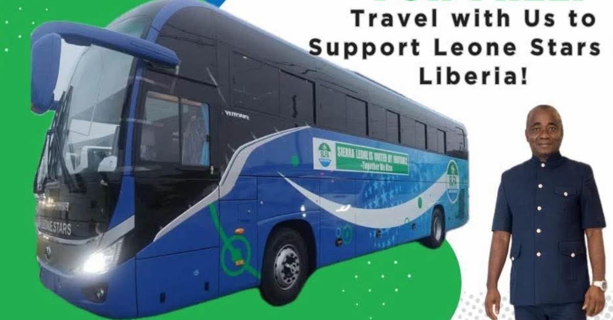 SLFA Provides 10 Free Buses for Leone Stars Fans Traveling to Liberia for World Cup Qualifier