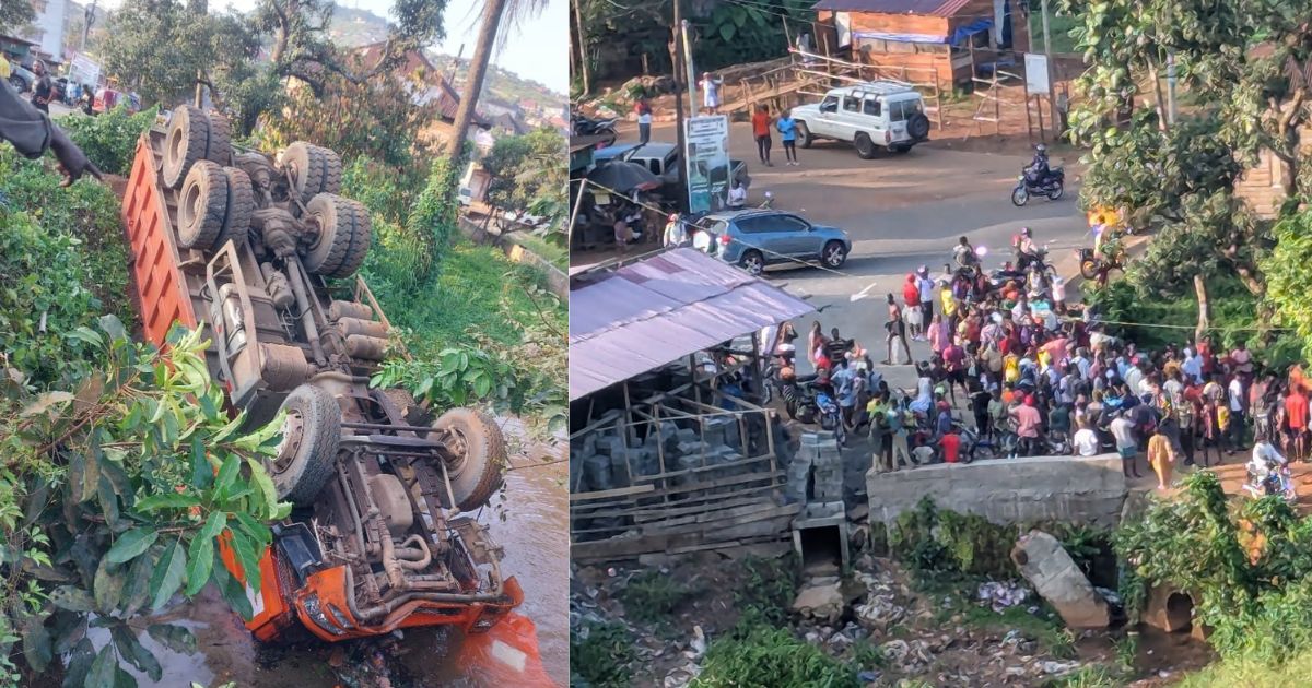 Truck Loses Brake, Somersaults in Regent Village