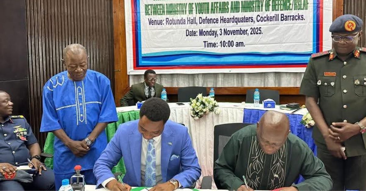 Youth Minister and Ministry of Defence Signs MOU to Support Sierra Leone’s Youth