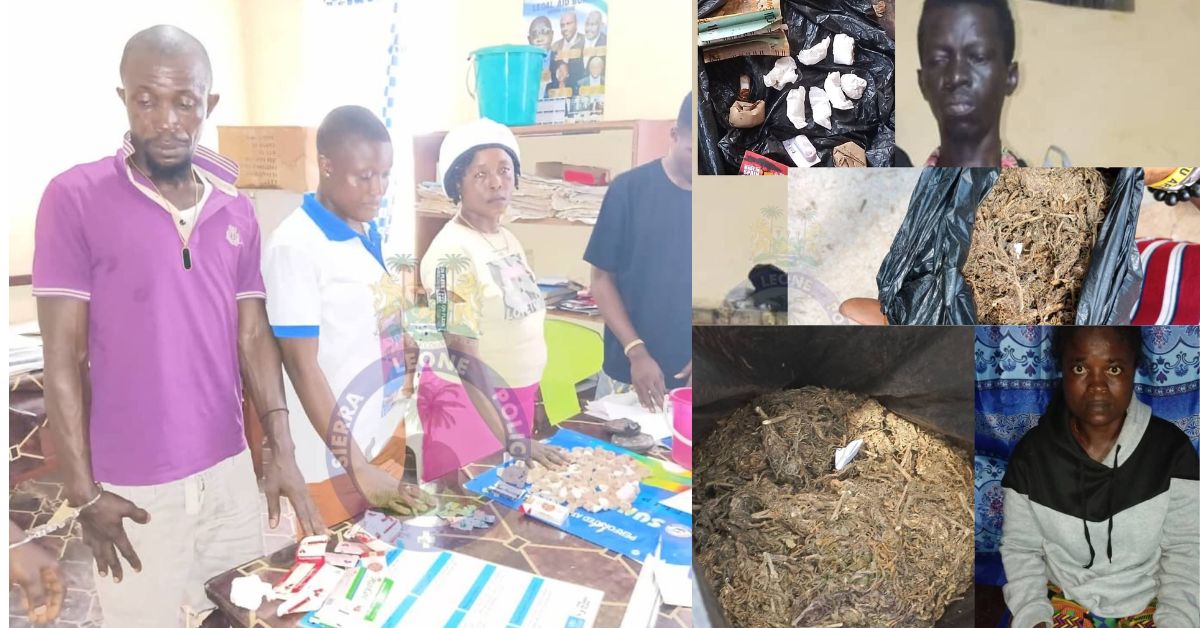 Six Arrested in Moyamba and Bo as Police Intensify Crackdown on Drugs