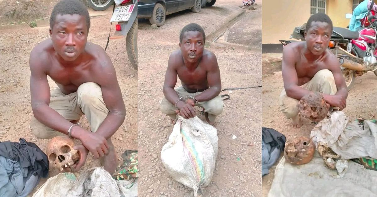 Man Arrested for Exhuming Grave and Removing Human Heads