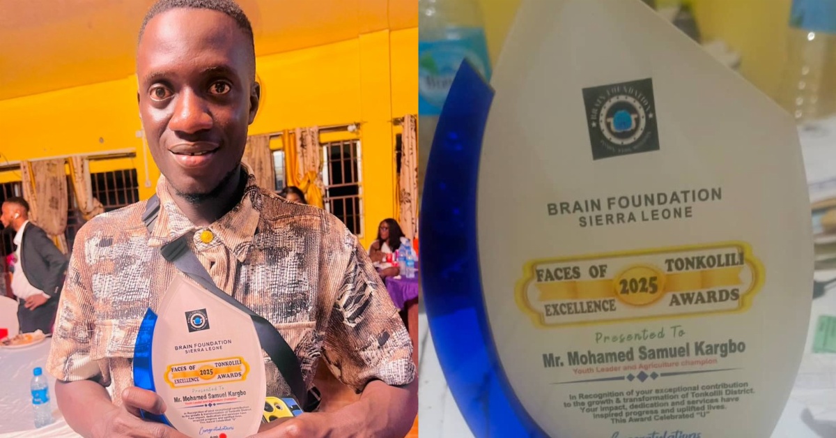 Grassroots Youth Leader Mohamed Samuel Kargbo Emerges as One of Tonkolili’s Top 50 Faces of Excellence